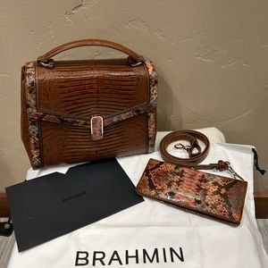 Brahmin "Rene" Mahogany Cassaway and Ady Wallet